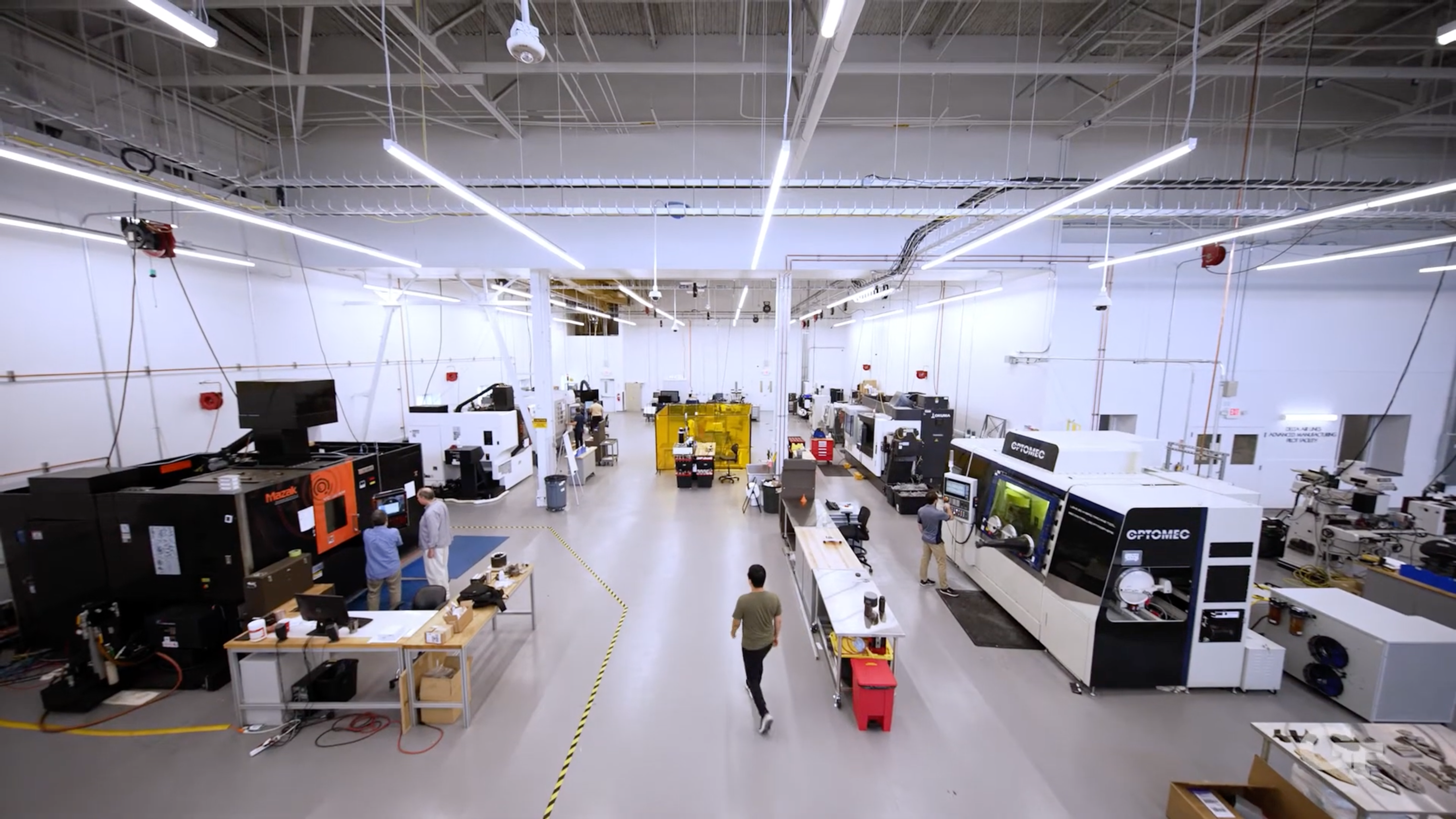 An overhead view depicting part of the AMPF facility. 